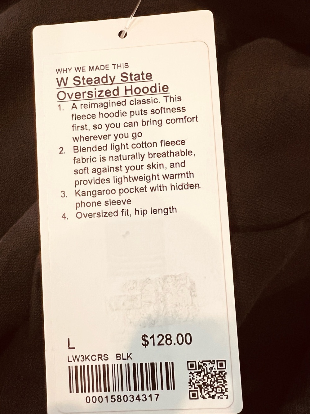 Lululemon Black Steady State Oversized Hoodie Women's Large - Picture 6 of 10